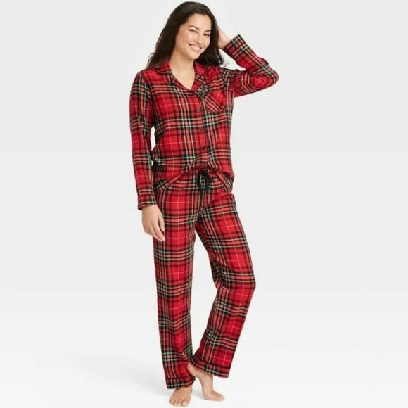 Wondershop NWT Women's Pajama Set Red Plaid Size  M - Picture 1 of 16